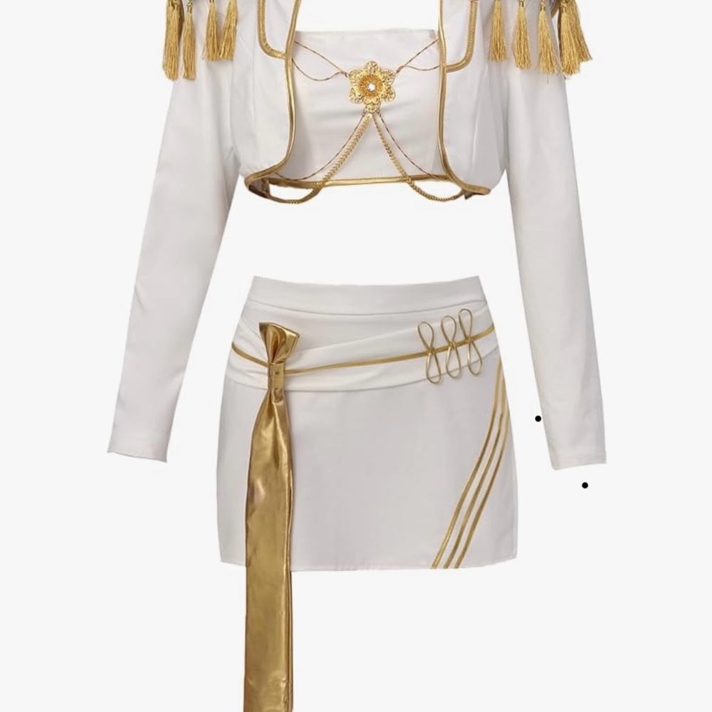 K-pop Demon Hunters White and Gold Costume-  Mira